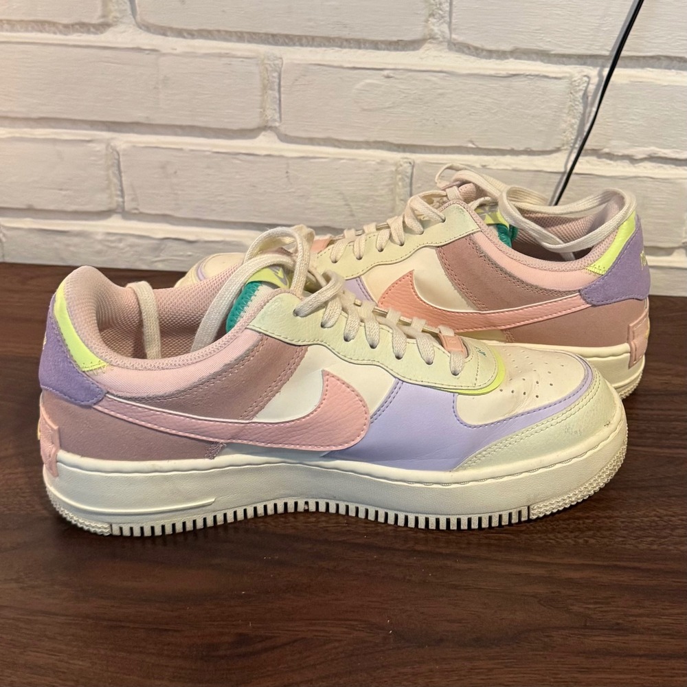 Nike Air Force 1 Shadow Pale Ivory Celestial Gold Pastel Womens 10 CI0919-101 - Picture 10 of 11